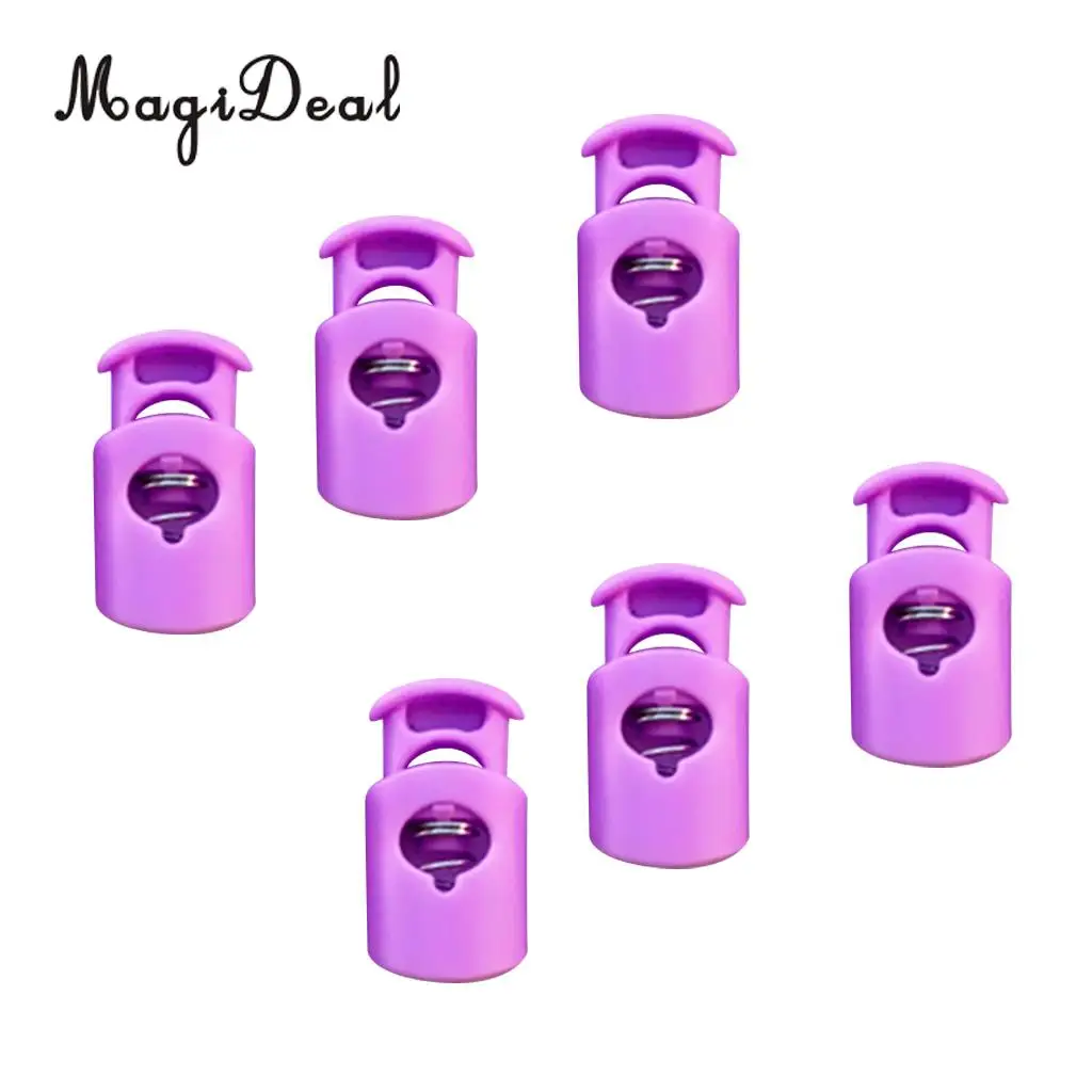 MagiDeal Pack 6 Plastic Barrel Stopper Lock End Toggle Buckles for Shock Cord Bungee Rope Drawstring Sewing Accessories