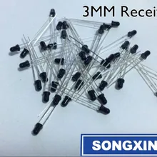 50 шт. светодиодный 3 мм 940nm ИК инфракрасный приемный диод круглая трубка черный светильник лампа приемник 5 мм светодиодный ИК/PT/PD диоды
