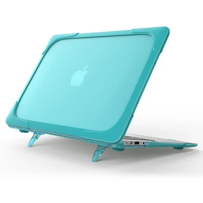 Складной чехол-подставка для ноутбука Macbook air Pro retina 11 12 13 15 A1706 A1708 A1989 матовый прозрачный чехол из поликарбоната+ ТПУ - Цвет: Небесно-голубой
