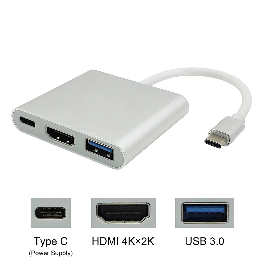 USB Type C To HDMI USB 3.0 Charging Adapter Converter USB-C 3.1 Hub Adapter for Mac Air Pro Pixel Huawei Mate10 Samsung S8+ Plus (2)