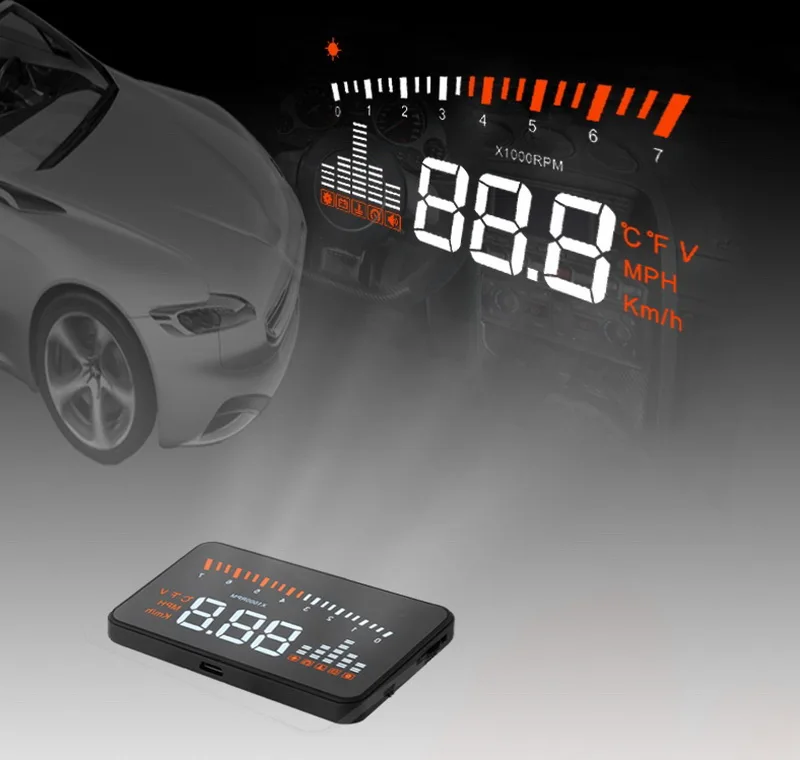 HD 3 Inchscreen X5 HUD Дисплей Смарт Gps цифровой Напряжение Спидометр предупреждение автомобиля HUD Дисплей многоцветный