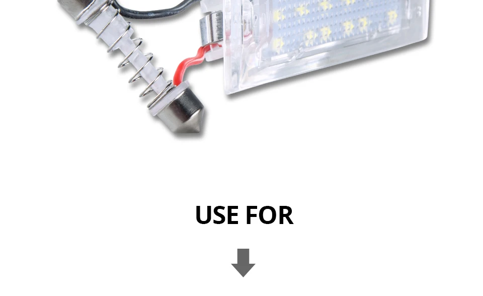 VooVoo 2Pcs White Error Free Bright 18 LED License Plate Lights For Bmw E53 X5 1999-2003 E83 x3 2004-2009 Number Plate Lamp 12V_01 (3)