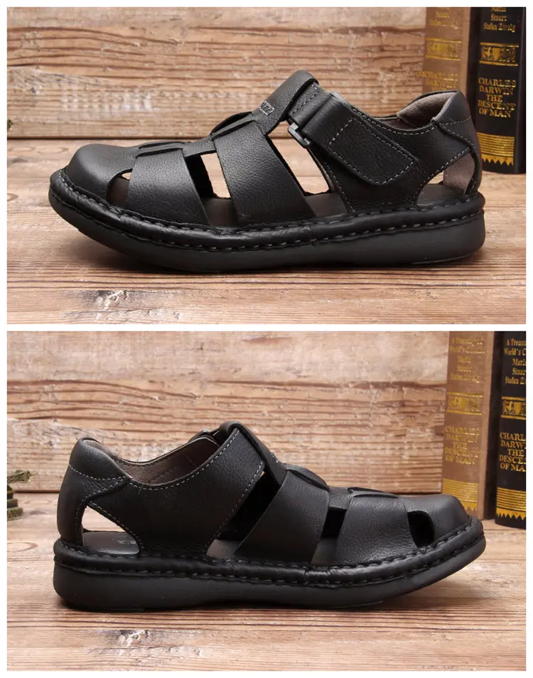 Высокое качество; мужские открытые рыбацкие сандалии в римском стиле; деловая мужская повседневная Летняя обувь; сандалии с ремешком на щиколотке