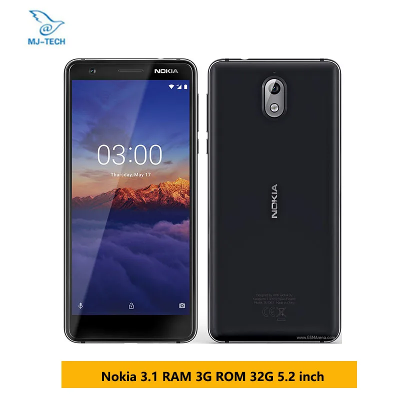 Индийская версия NOKIA 3 1 ram 3g rom 32G (Nokia 2018) 5 2 дюймов 18:9 HD экран Android 9 OS MT6750N