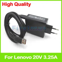 20 V 3.25A 5,2 V 2A USB AC Мощность адаптер для lenovo зарядное устройство для планшета, ПК 5A10G68680 5A10G68681 ADL65WDA 5A10G68682 5A10G68683 штепсельная вилка европейского