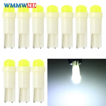 

10 pcs T5 led car dashboard light instrument automobile door Wedge Gauge reading lamp bulb 12V cob smd Car Styling