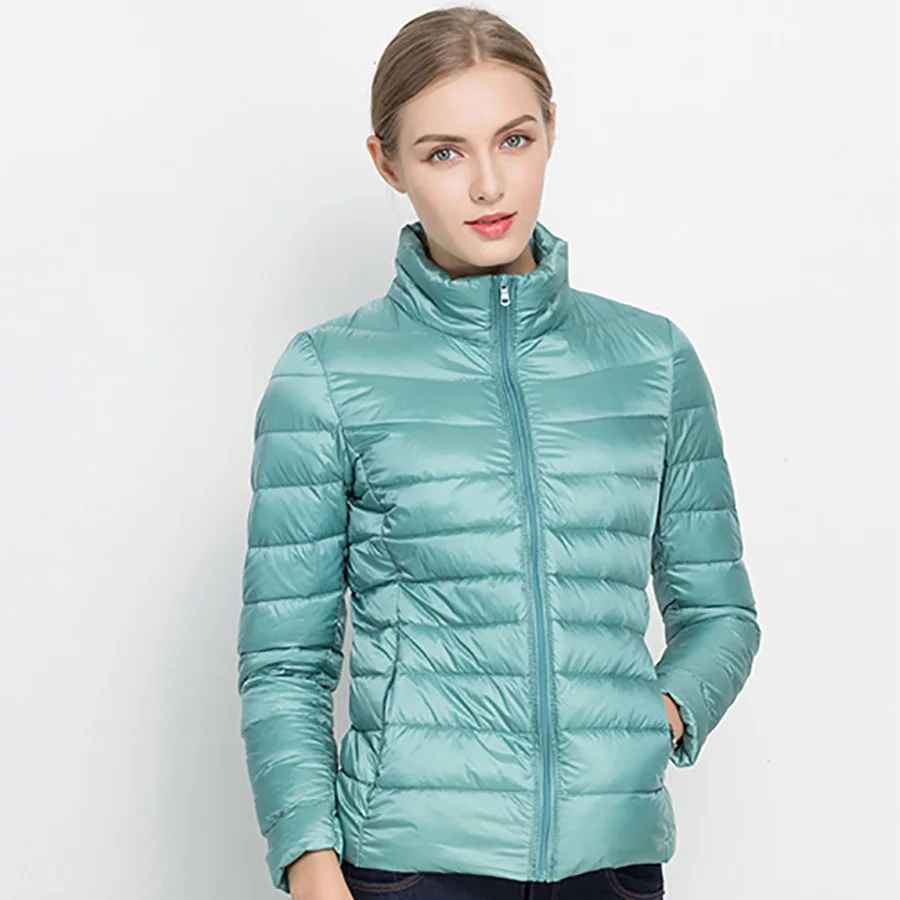 Greatest  Winter Women Ultra Light Down Jacket 90% Duck Down Casual Jackets Long Sleeve Warm Coat Slim Parka 