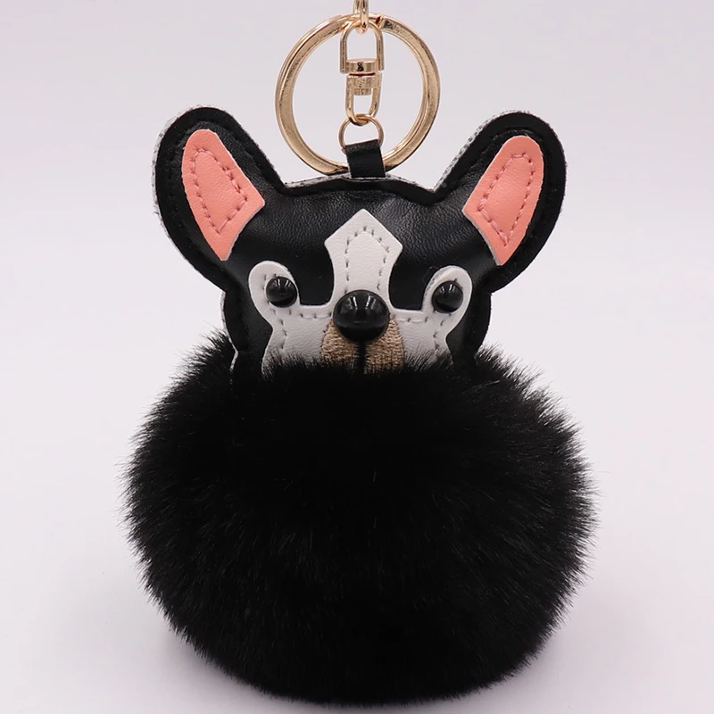 

Fluffy Dog Keychain Rabbit Pompom Fur Keyrings Pom Pom Car Pendant Animal Key Holder Women Bag Charms Jewelry Trinket Chaveiros