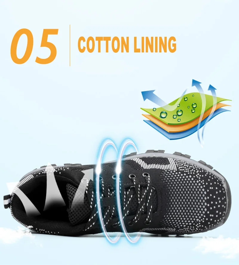 Men's Breathable Steel Toe Cap Safety Shoes Men High Quality Outdoor Antislip Steel Puncture Proof Construction Boots Work Shoes (6)