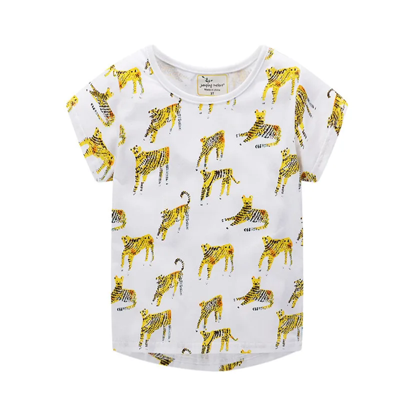 Jumping meter/брендовые футболки, топы для маленьких мальчиков, летние футболки Детская Хлопковая одежда со слоном с принтом животных, модные детские топы