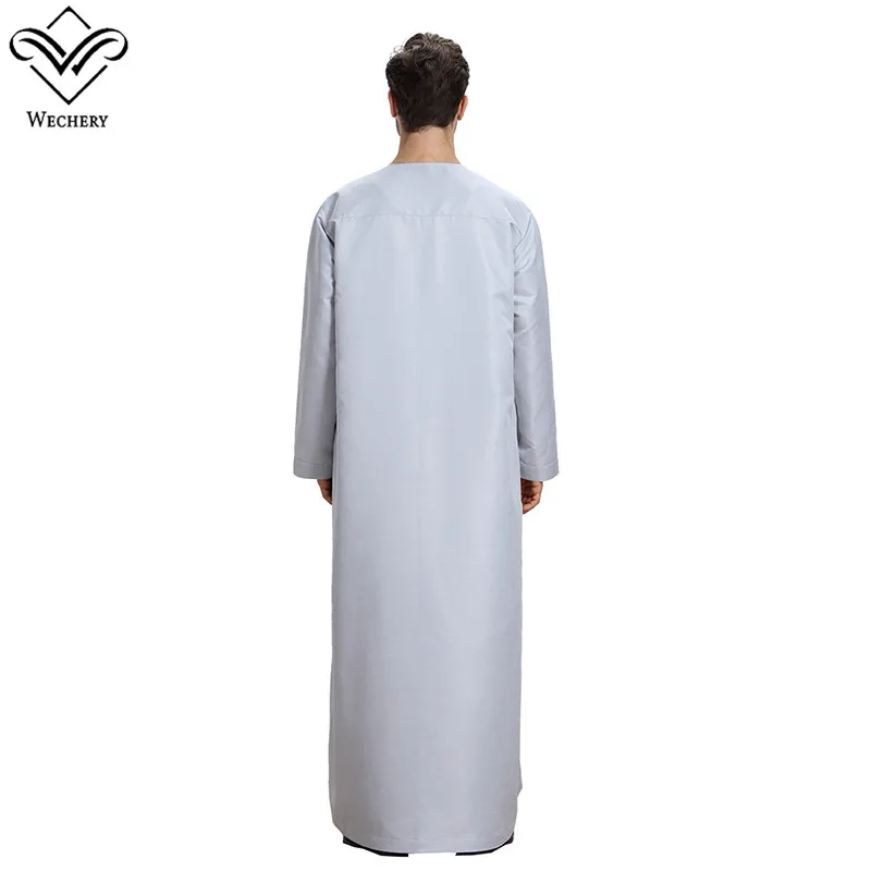 Одежда Wechery для мужчин Saudi Арабская модная свободная однотонная белая серая