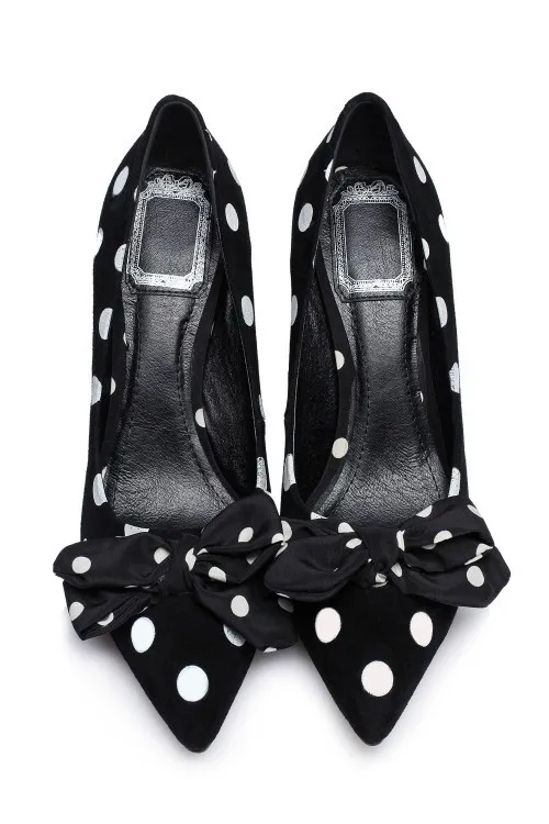 polka dot heels with bow
