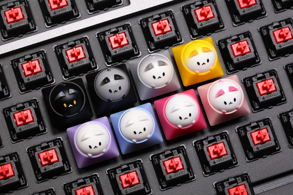 Martelo Artesanal com Chave Chaveiro para Gatos e Clone Compatível com Cereja mx Topré Switch e Clone Preto Amarelo Verde Azul Vermelho e Rosa - Imagem 6