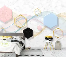 Пользовательские новые модные индивидуальные обои 3d шестиугольная мозаика современный минималистский геометрический ТВ фон обои для стен