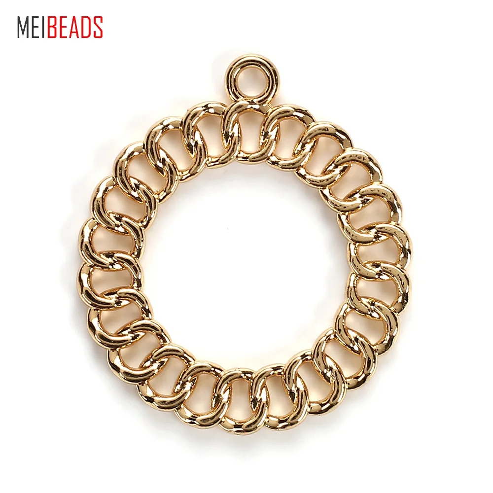 

MEIBEADS Vintage Zinc Alloy Gold Plating Round Earring Charm For Bracelet & Necklace Jewelry Hand Making Accessories EY5101