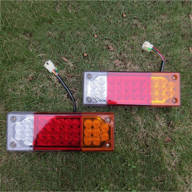 1 Pair LED Tail Lights for Trailers Trucks Engineering Vehicles RV 12V