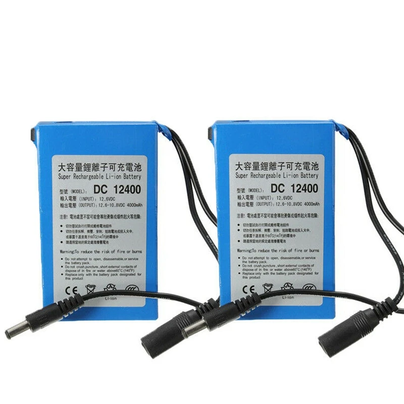 GTF DC 12V 4000MAH перезаряжаемая портативная литий ионная батарея 4000mAh DC12400 с вилкой