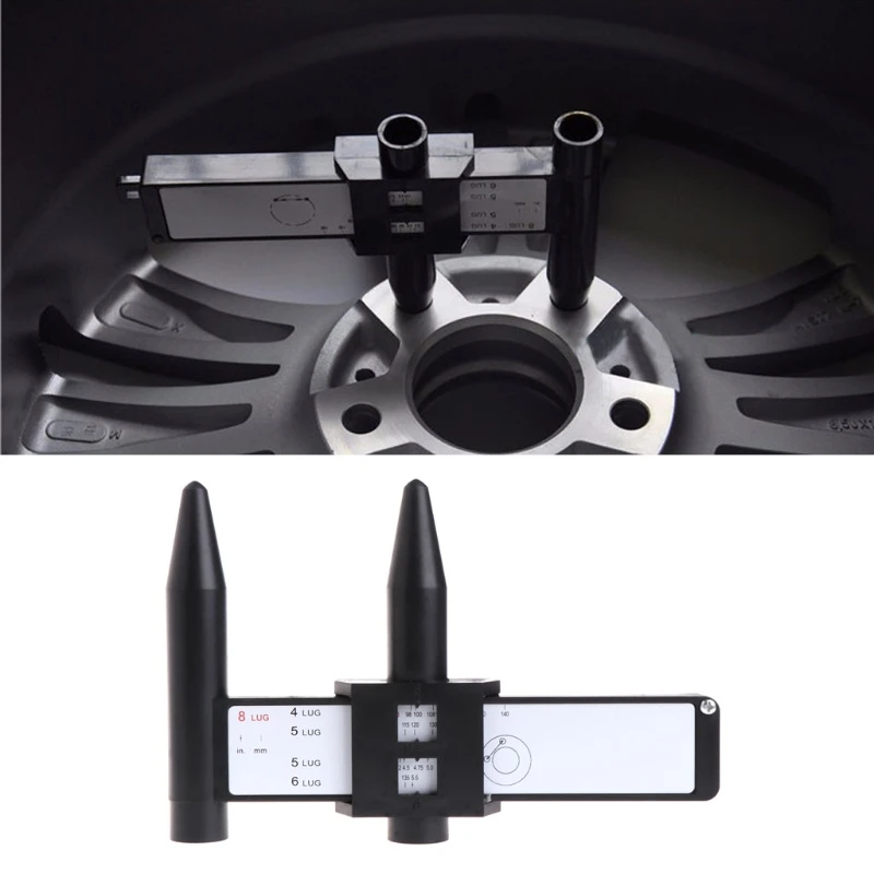 

QILEJVS 4 5 6 8 Holes Lug Wheel Bolt Pattern Gauge Quick Measuring Measurement Hand Tool