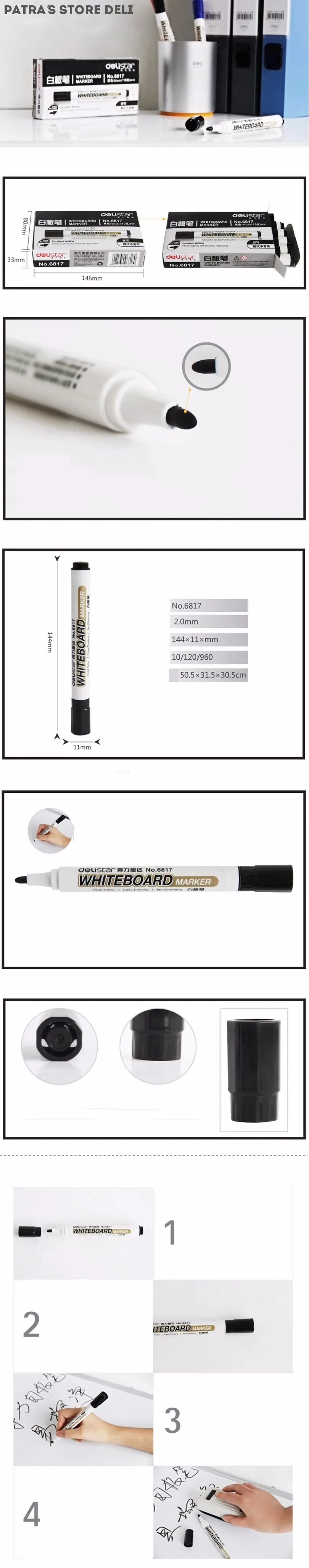 Deli 2 шт белый маркер ручка Пишущие принадлежности головка Масло пластик маркер ручка школьные и офисные канцелярские принадлежности DIY CD Эсколар ручка S557