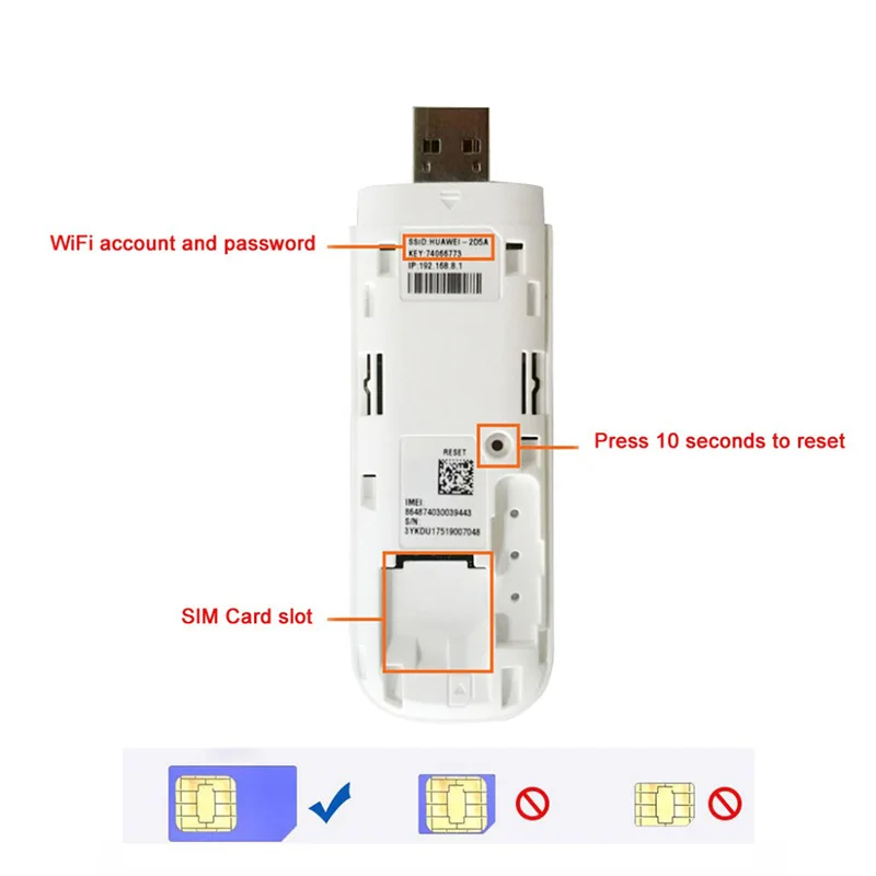 Разблокированный huawei E8372 USB модем huawei E8372h-155 4G 150 Мбит/с LTE FDD 1/3/5/7/8/20 аппарат, который не привязан к оператору сотовой связи полоса 38/40/41 модели Wi-Fi