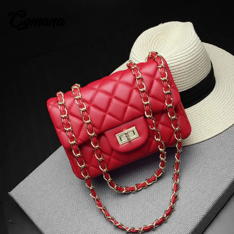 CGmana кожа стеганая сумка Для женщин 2018 Crossbody сумки на плечо Lady дизайнерский бренд