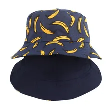 Feitong Unisex Adult Double Sided Wear Banana Fisherman Hat Casual Bucket Hats Shading Flat Caps Sunscreen Outdoors Cap Fishing