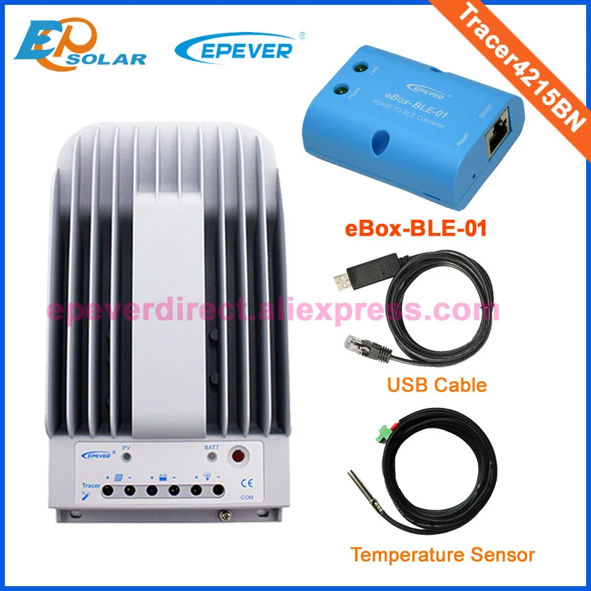 

Solar system charger regulator mppt Tracer4215BN mppt EPEVER USB+temperature sensor bluetooth function eBOX-BLE-01 40A