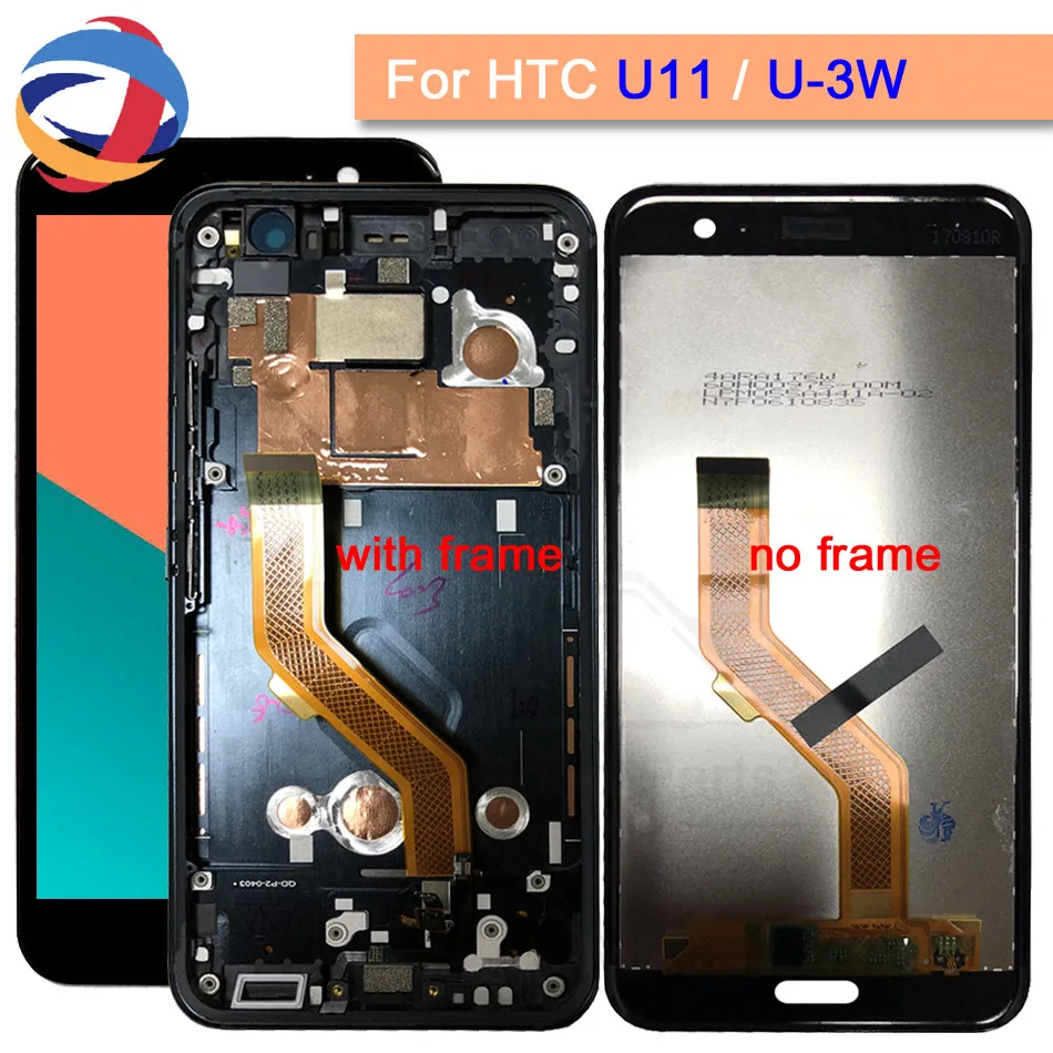 

100% Tested 5.5" For HTC U11 LCD Display Touch Screen Digitizer U-3w U-1w U-3u Assembly Replacement 2560*1440 For HTC U11 LCD