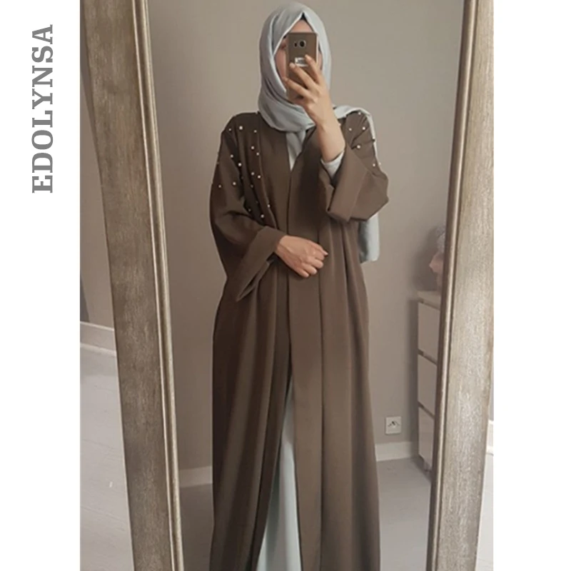 Open Abaya In Dubai Kimono Beads Islamic Skirts Long Dresses...