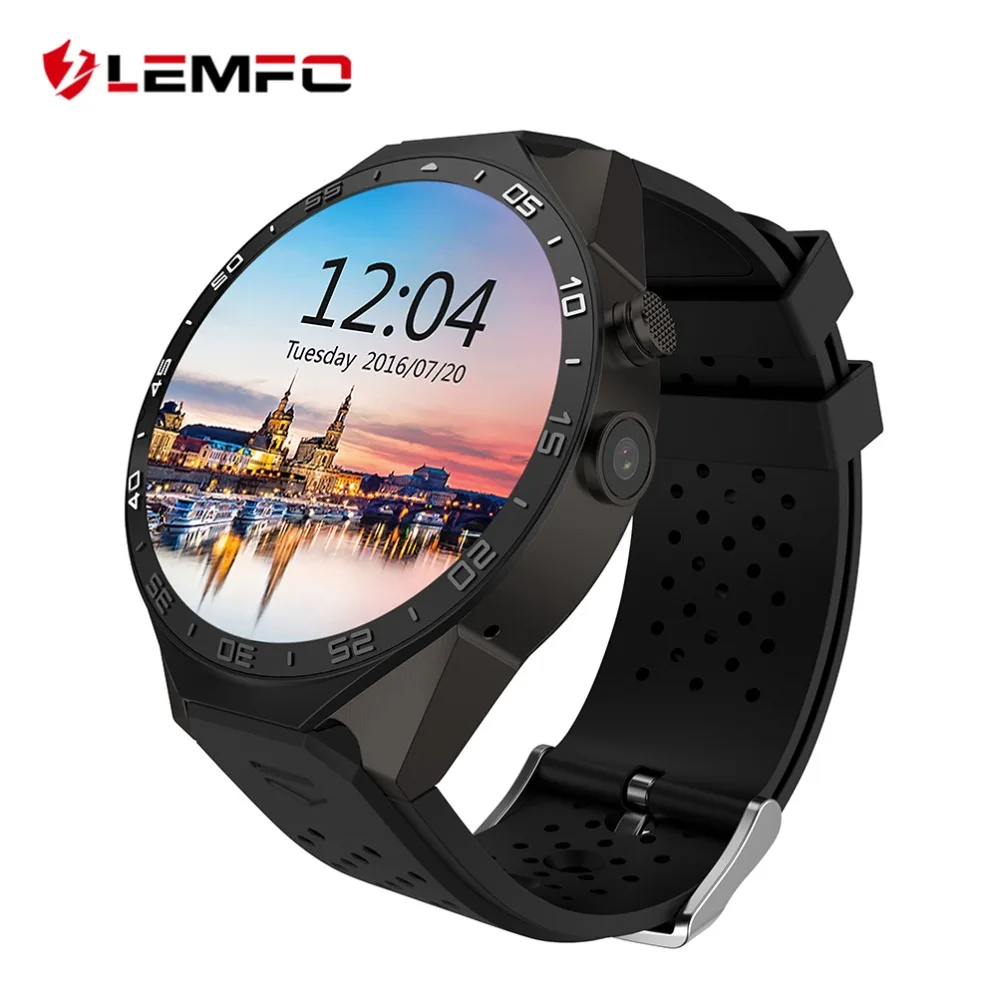 Beste LEMFO KW88 Smart Horloges Android Smartwatch Hartslagmeter Horloge Telefoon Smartwatch Android GPS met 2MP Camera