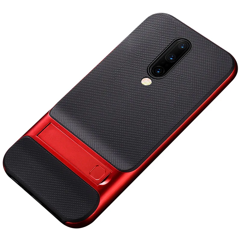 Для Oneplus 7 Чехол 2 в 1 pc+ Силиконовая задняя крышка для Oneplus 6 5 3 6T 5T 3T чехол противоударный жесткий чехол-Броня One Plus 7 Pro - Цвет: Red