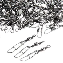 Хорошее Новое поступление 200 шт твердые кольца снасти Разъем практичный ствол поворотный безопасности защелка 12# черный