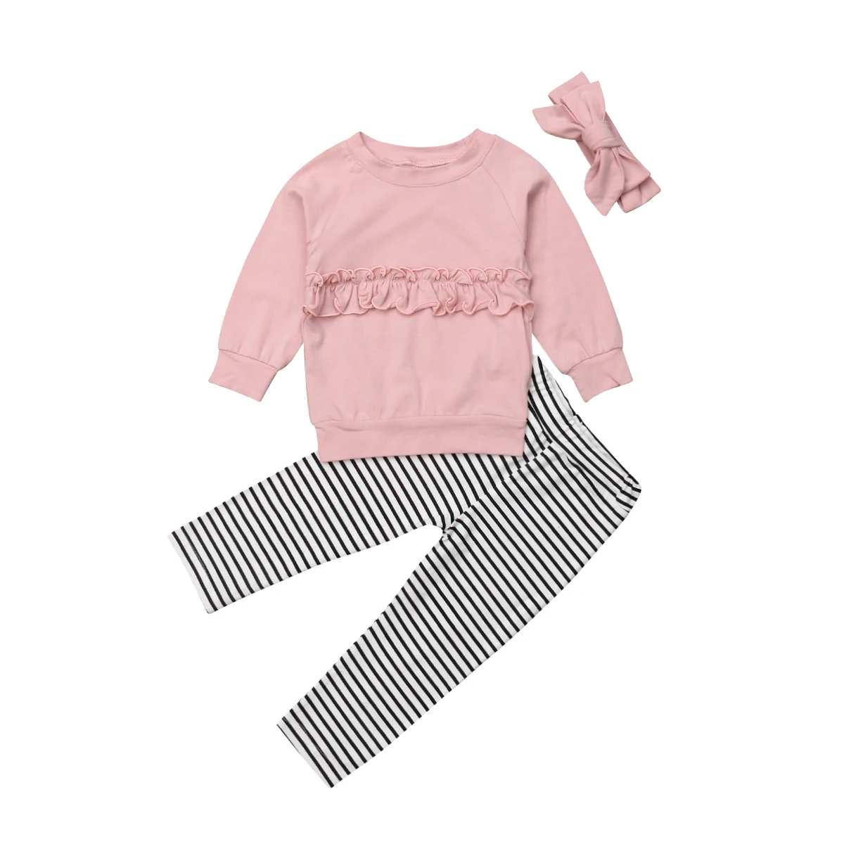 

Pudcoco 2Pcs Autumn Casual Kid Baby Girl Clothes Set Long Sleeve T-shirt Top Striped Pants Legging Outfit new
