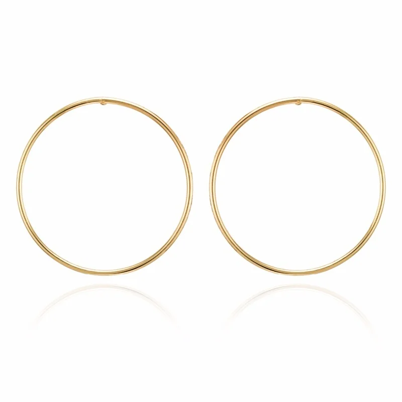 FAMSHIN, новинка, простая корейская мода, Aros, большие круглые серьги-кольца для женщин, геометрические серьги-обручи сережки Brincos, ювелирные изделия, подарки - Окраска металла: E444-1