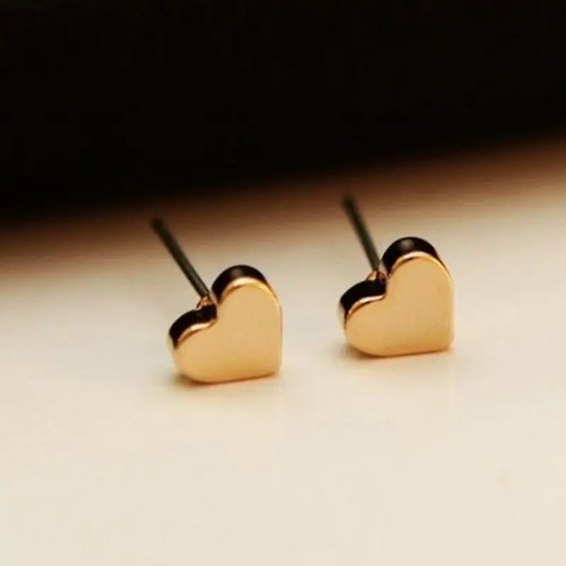 MESTILO новый Корейский Золотой Цвет милые Tiny Love Сердце серьги для Для женщин модная
