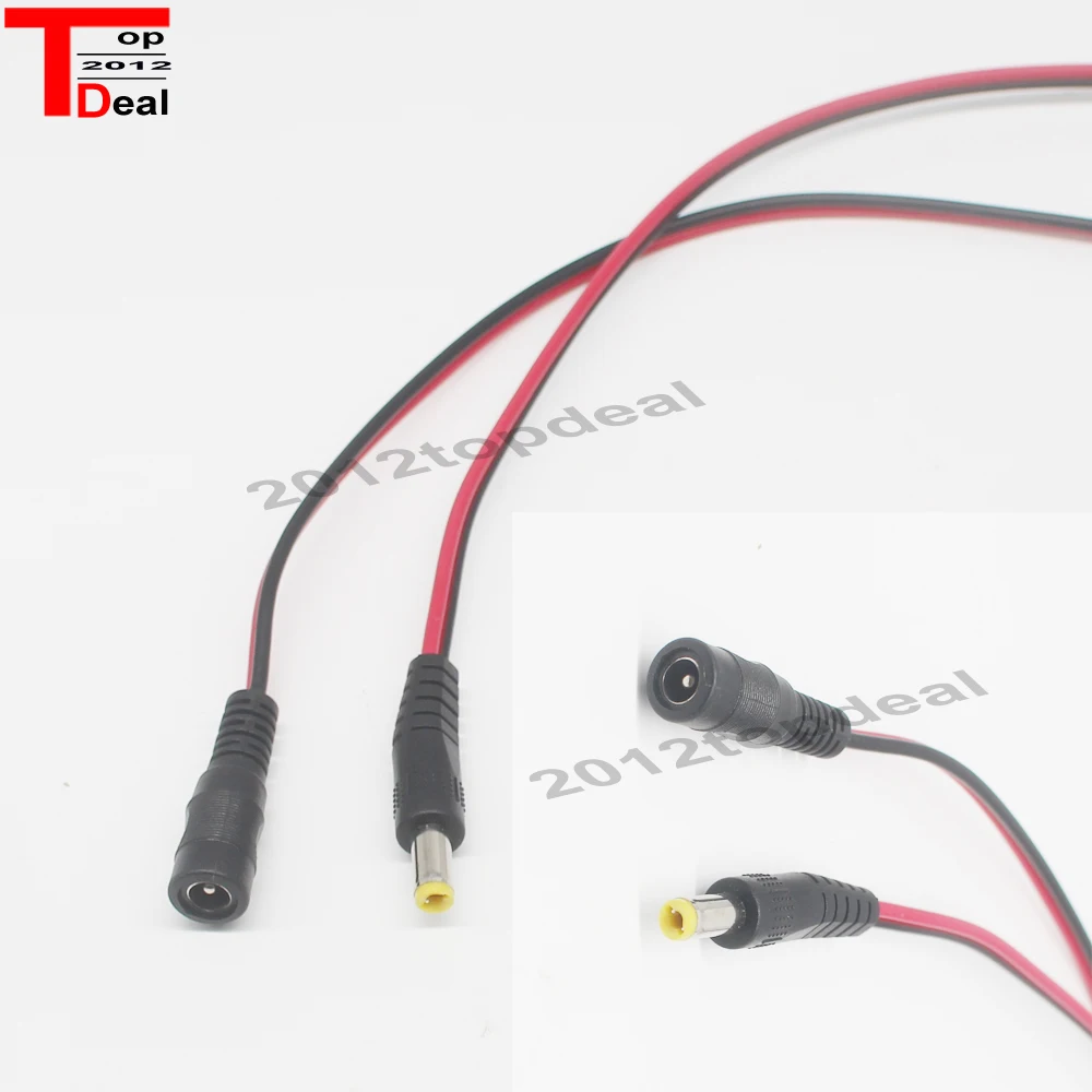 5.5x2.1mm Male Female DC Power Socket Jack Plug Connector Cable Wire 12V ~