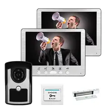 YobangSecurity Wired 7″Inch Video Door Phone Doorbell Intercom Entry System 2 Monitor 1 Camera With Electric Magnetic Door Lock
