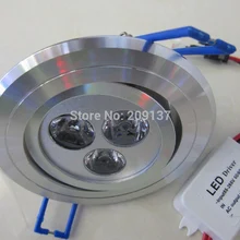 Стиль затемнения 3x2 Вт 6 Вт вниз освещения, светодиодная лампа потолка 110 В 220 В, 10 шт./лот