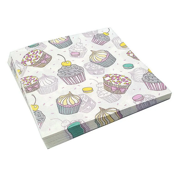 

Paper Napkins 20pcs Cupcake Beverage Paper Napkin Birthday Party Festive & Party Supply Tissue Napkin Serviettes Decoupage