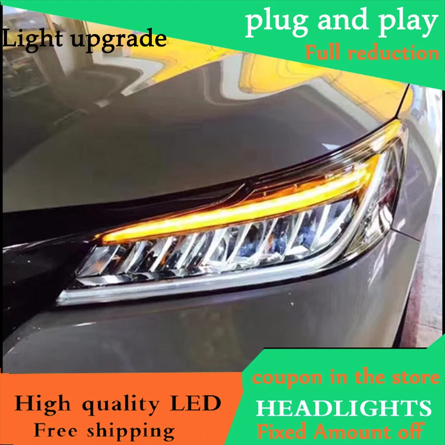 Car styling Head Lamp For Honda Accord 10th Headlights 2016 2017 LED