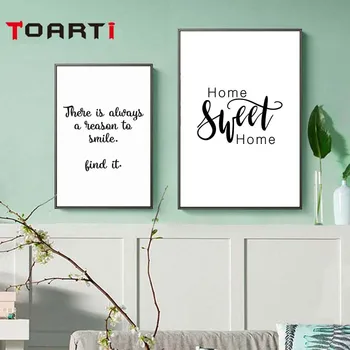 

There Is Always A Reason To Smile Sweet Home Quote Print Canvas Painting English Letters Wall Pictures For Living Room No Frame