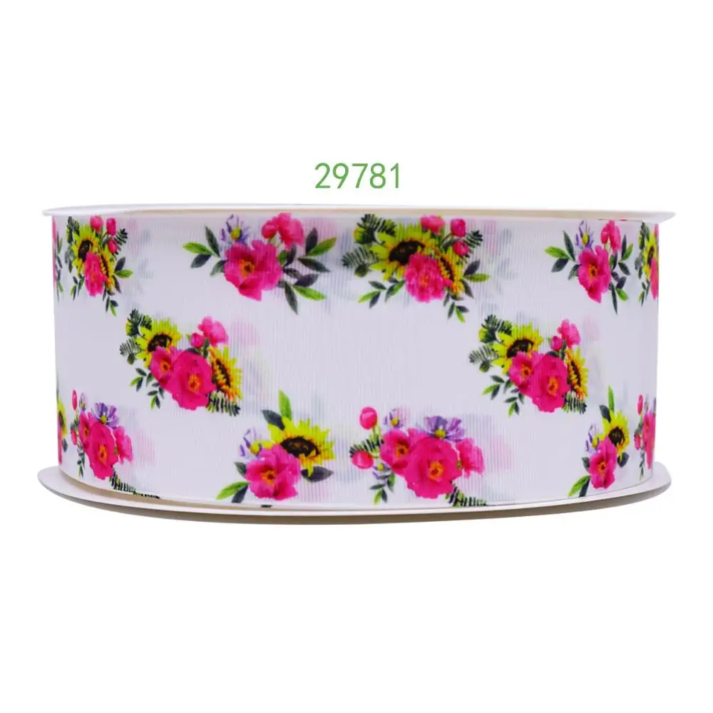 50 ярдов Цветок напечатанный grosgrain ленты 29970