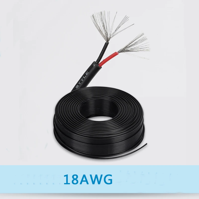 1 метр 18AWG/20AWG/22AWG/24AWG/26AWG Удлинительный шнур 2 жильный кабель с покрытием провод