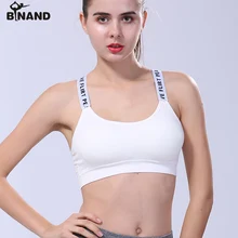 BINAND Alphabet Straps Seamless Sexy Shockproof Sports Bra Breathable Outdoor Athletic Gym Running Exercises Fitness Yoga Vest