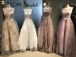 2018 rosa baja nuevo sin mangas rosa vestidos de fiesta largos elegantes de gala 2018 mas vendidos ТРАПЕЦИЕВИДНОЕ кружевное + фатиновое платье для выпускного вечера