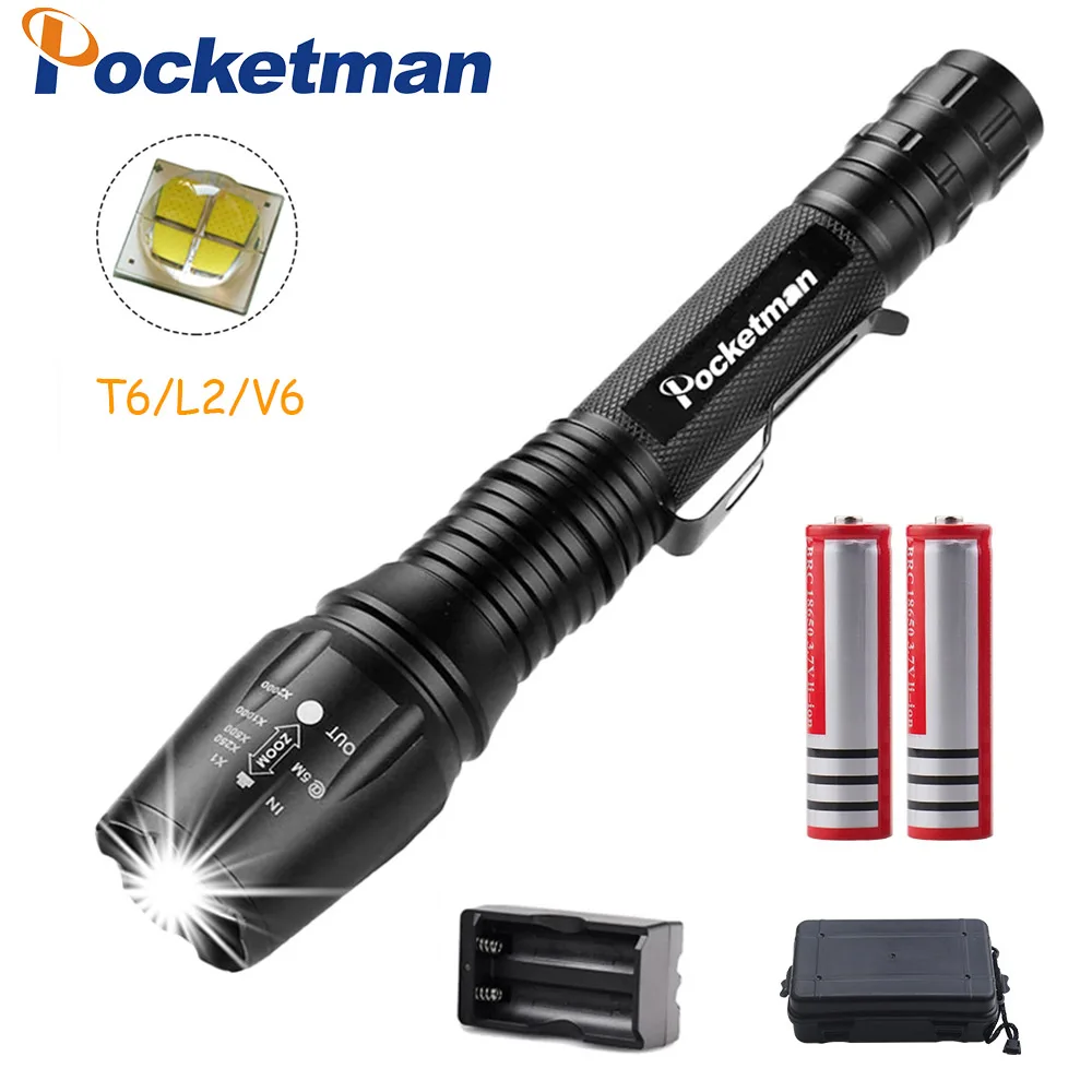 

Pocketman 16000LM LED Flashlight Ultra Bright Rechargeable Torch linterna Led Flashlight Adjustable for Camping Hiking Emergency