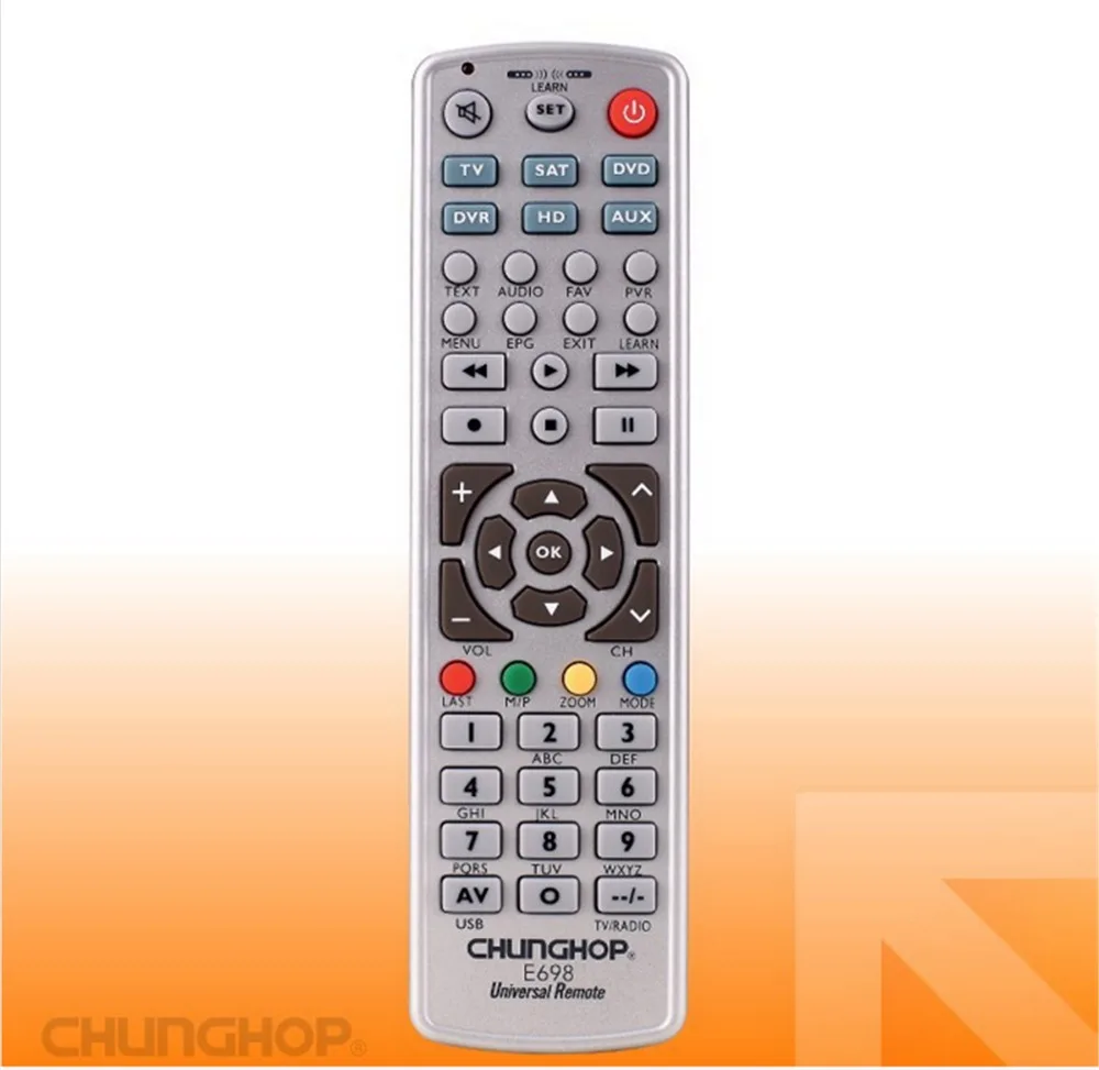 

Diversas control remoto aprender control remoto para TV satélite DVD CBL DVB-T AUX CE Smart TV 3D Chunghop E698