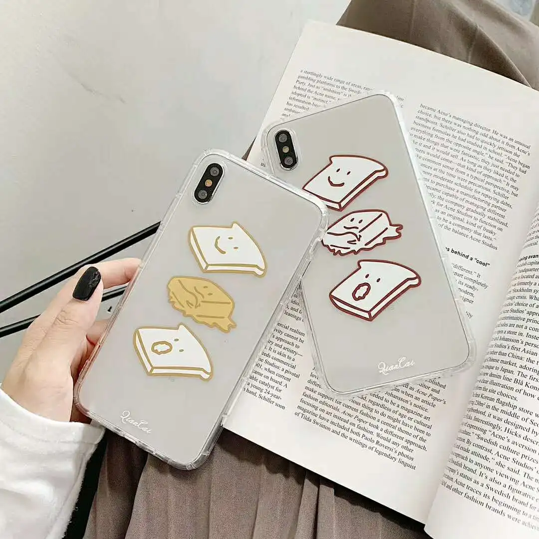 Милый прозрачный чехол для iPhone 6 s 7 8 Plus xr xs max x анти-осенний Мягкий ТПУ Прозрачный