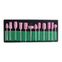 12x шт/набор ногтей Маникюр Инструмент керамическое сверло боры полирование шлифование головы кварцит