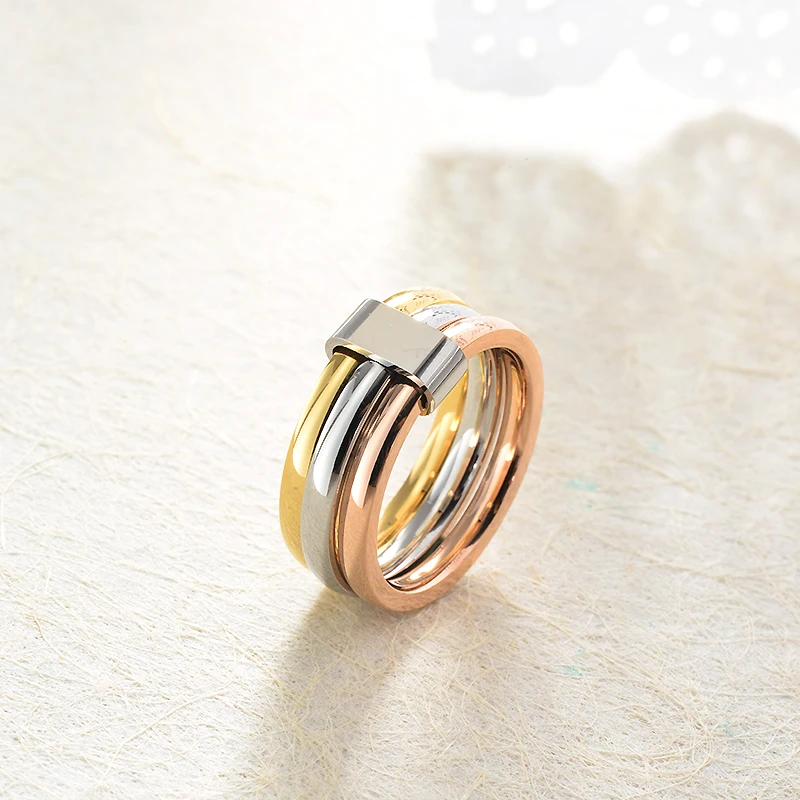 Baoyan винтажные женские свадебные кольца розовое золото Серебряное и золотое покрытие кольца из нержавеющей стали титановые женские кольца для любви